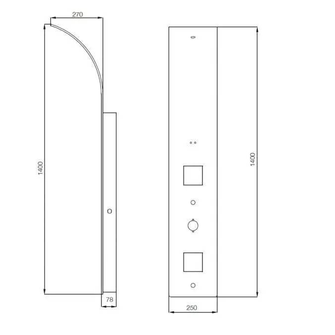 Jaquar Curve Neo Shower Wall Panel White Almunium Finish - Image 3