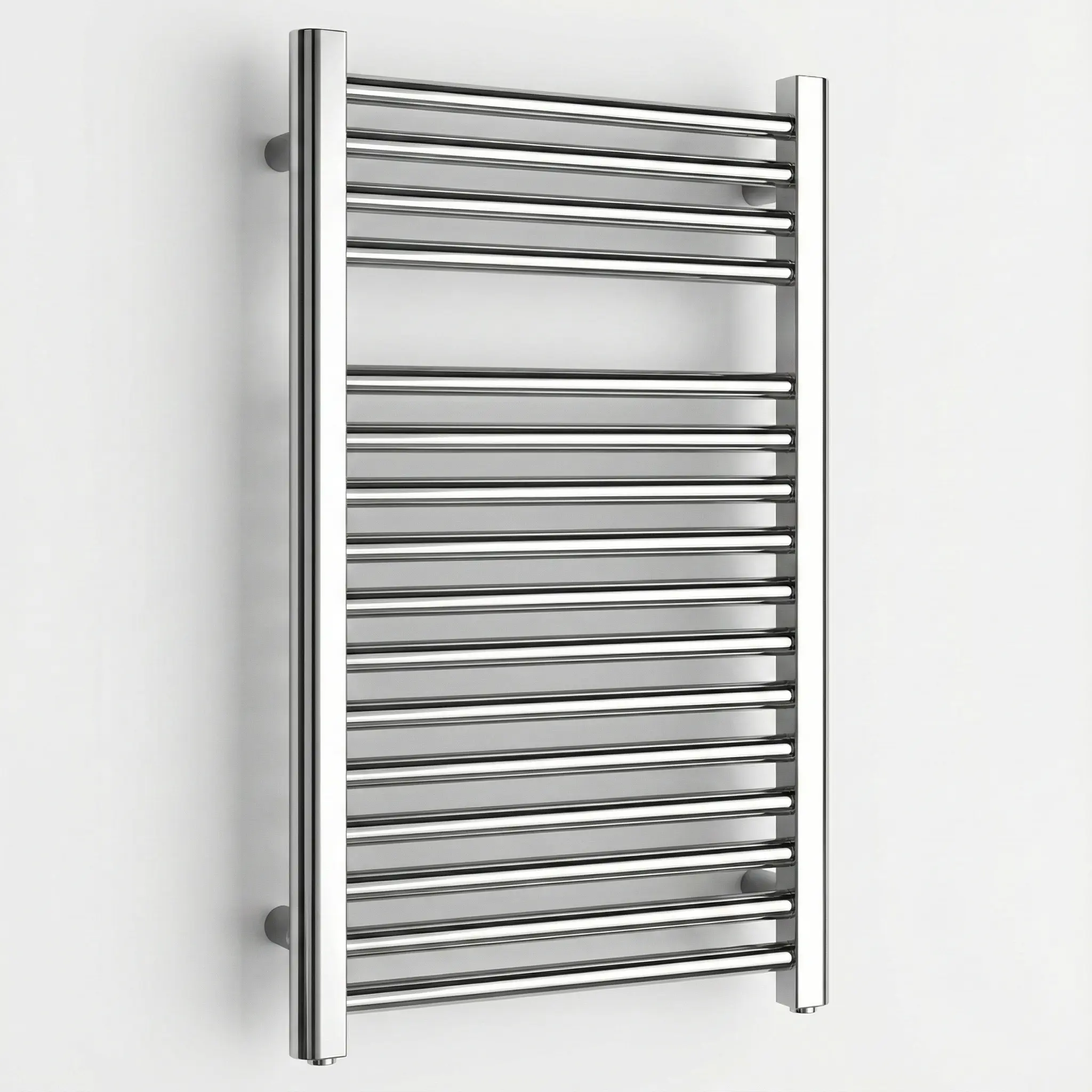 Single Flat Chrome Vertical Towel Rail Radiator 300x800mm - Image 1