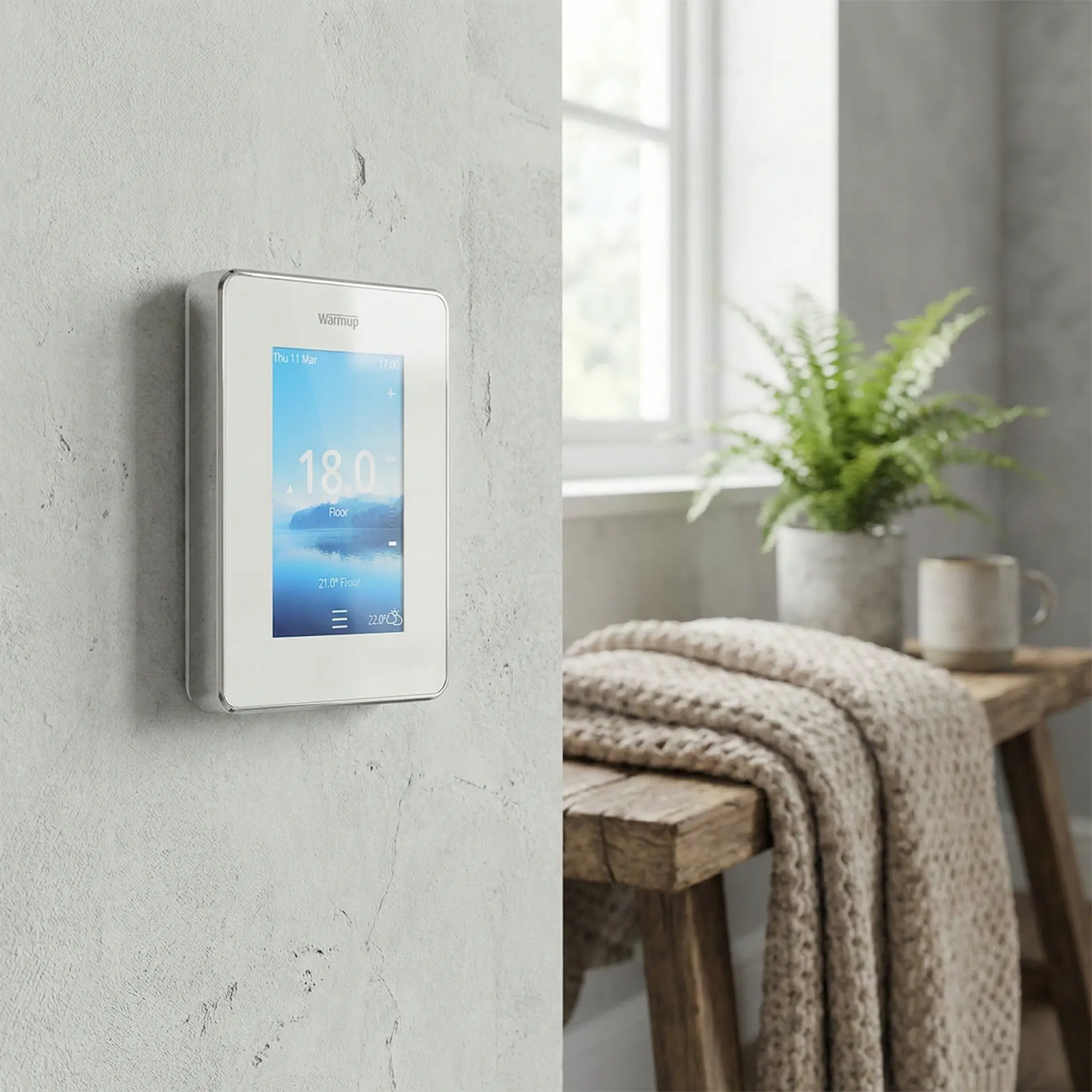 6iE Bright Porcelain Smart WiFi underfloor heathing Thermostat - Image 2