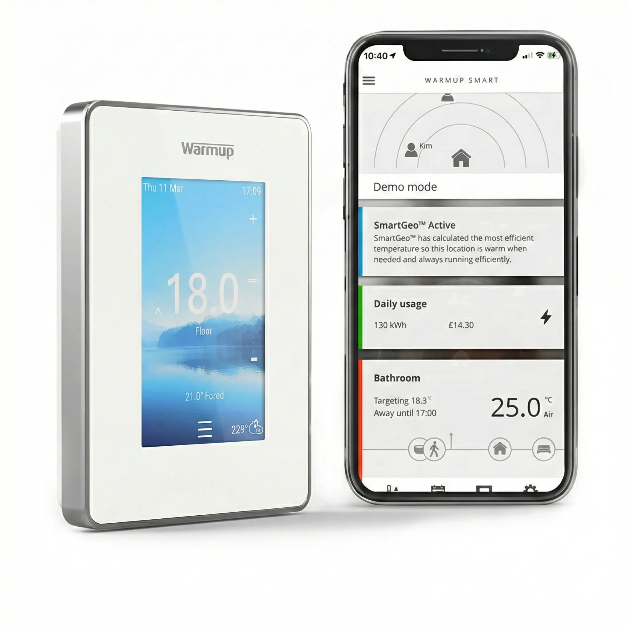 6iE Bright Porcelain Smart WiFi underfloor heathing Thermostat - Image 3