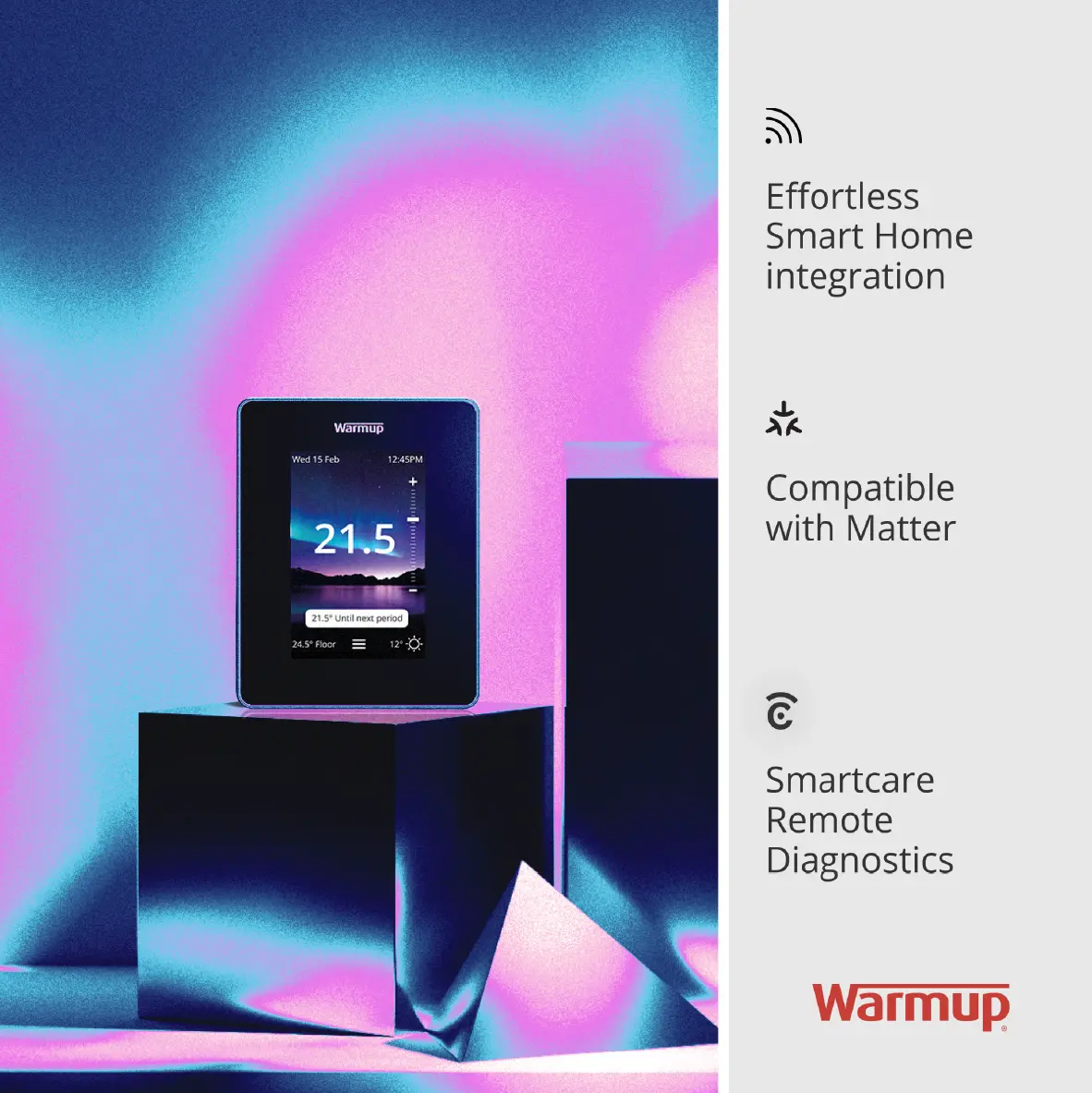 7iE Onyx Black Smart WiFi underfloor heathing Thermostat - Image 2