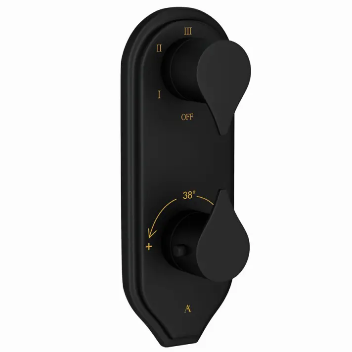 Artize Black Matt Tiaara Thermostatic shower valve with 5-way outlets