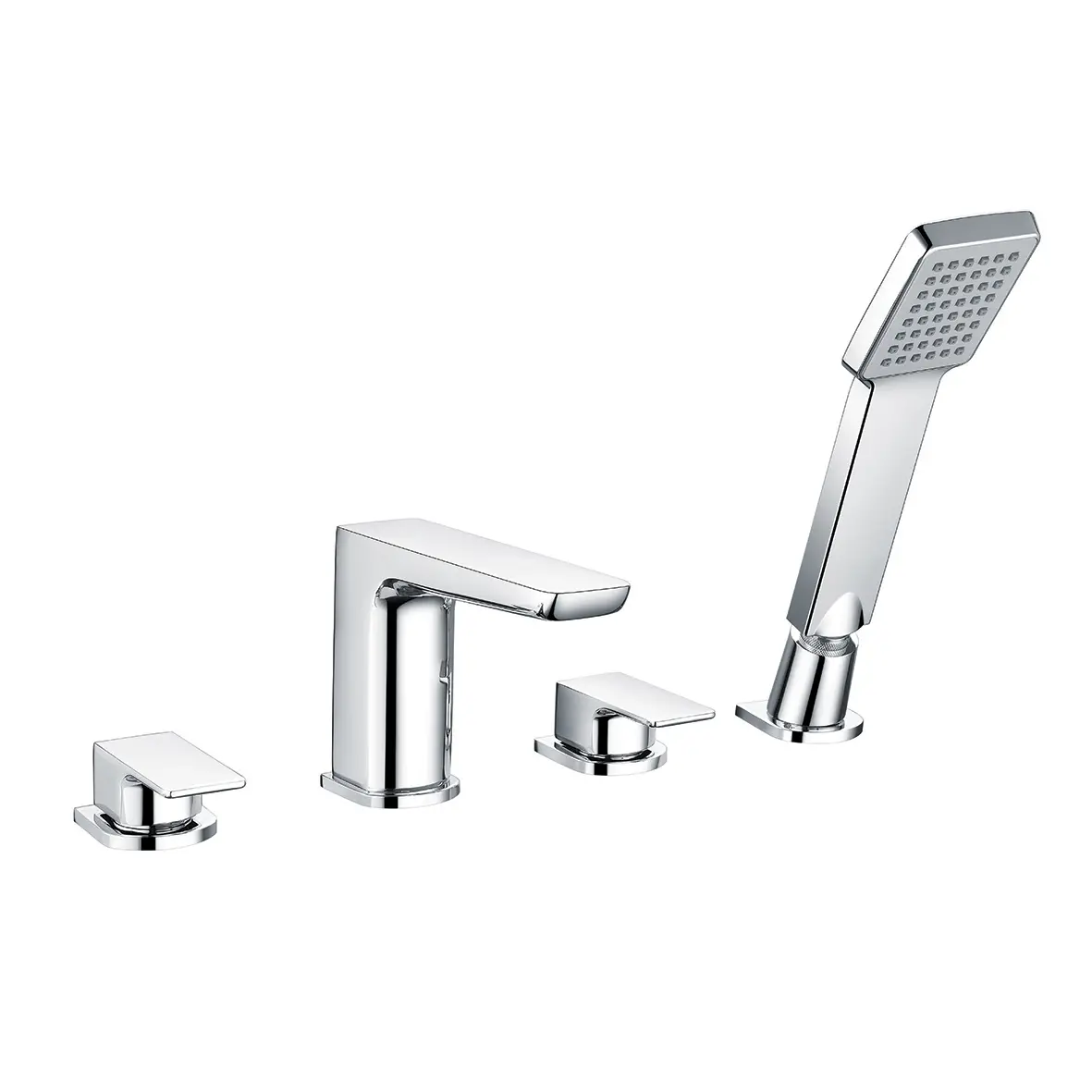 Dash 4 Hole Deck Mounted Bath Mixer with Kit Chrome Plated