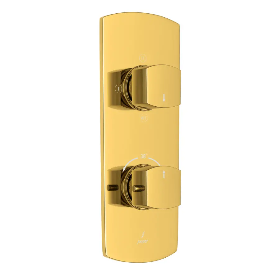 Jaquar Gold Bright PVD Kubix Prime Aquamax 3 Outlet Thermostatic Shower Mixer