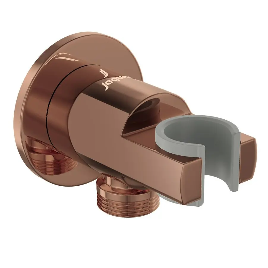 Jaquar Blush Gold PVD Round Wall Outlet with Handset Holder
