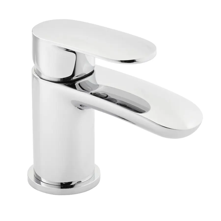 Verve Chrome Mini Mono Basin Mixer Tap with Clicker Waste