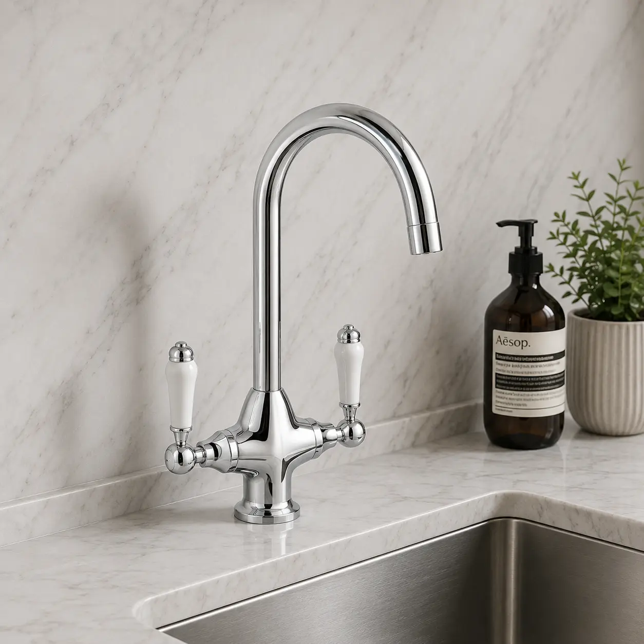 Traditional Kitchen Mixer Tap Chrome