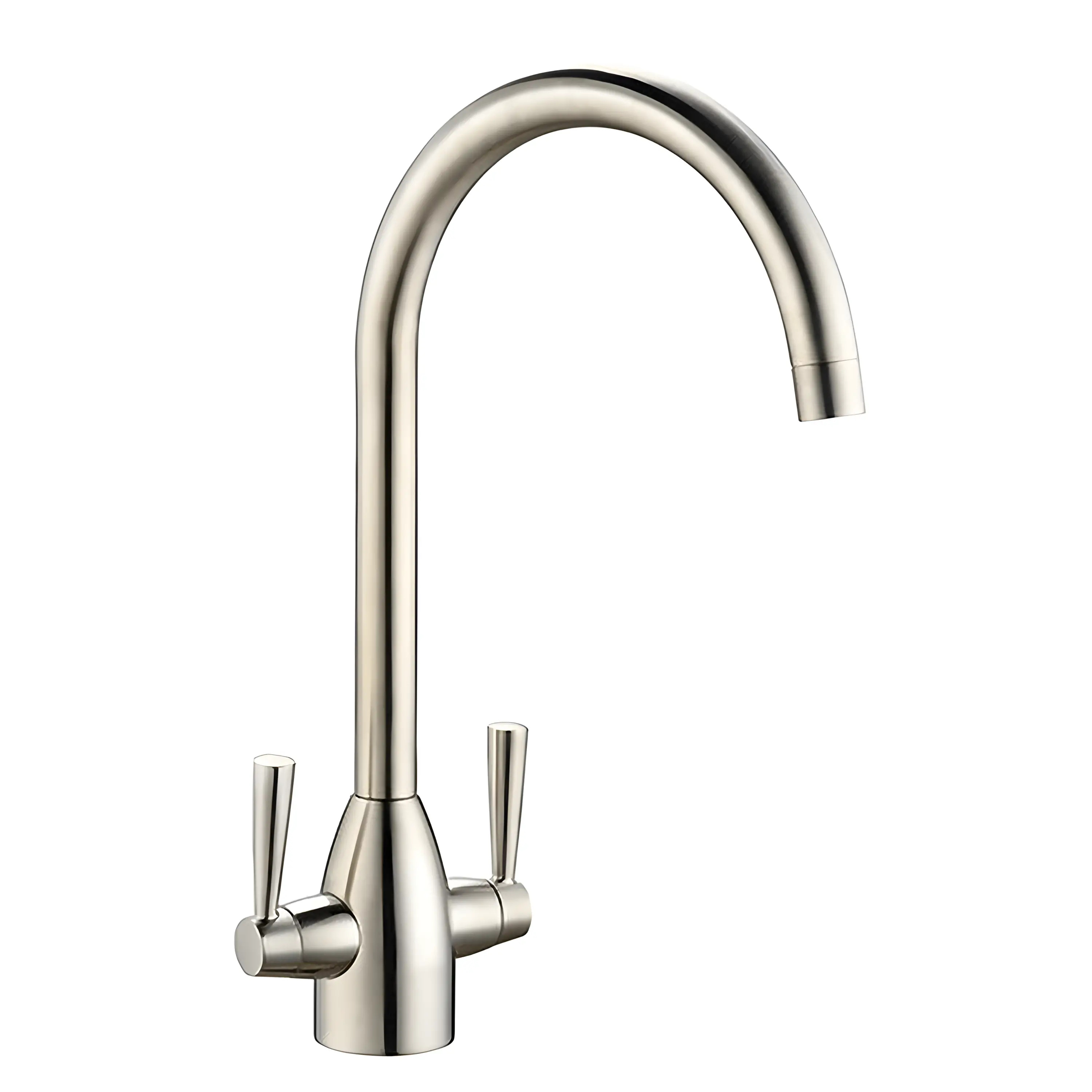 Style Two Lever Kitchen Mixer Tap Satin Finish