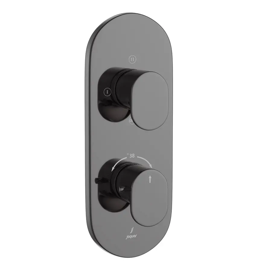 Jaquar Black Chrome Opal Prime Aquamax 3 Outlet Thermostatic Shower Mixer