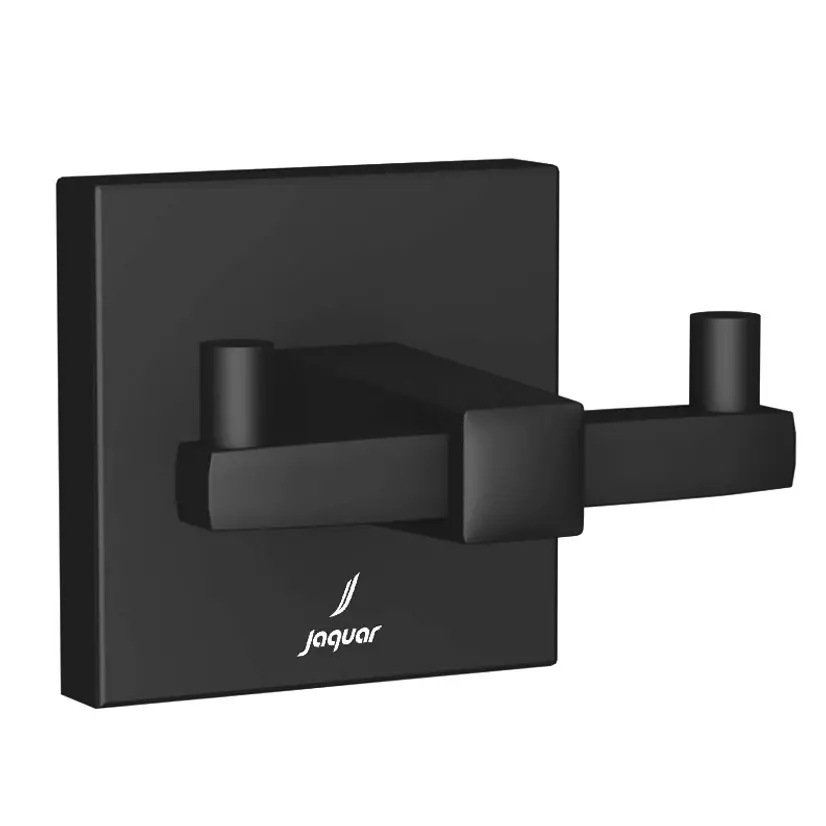 Jaquar Black Matt Kubix Prime Double Robe Hook Image 0