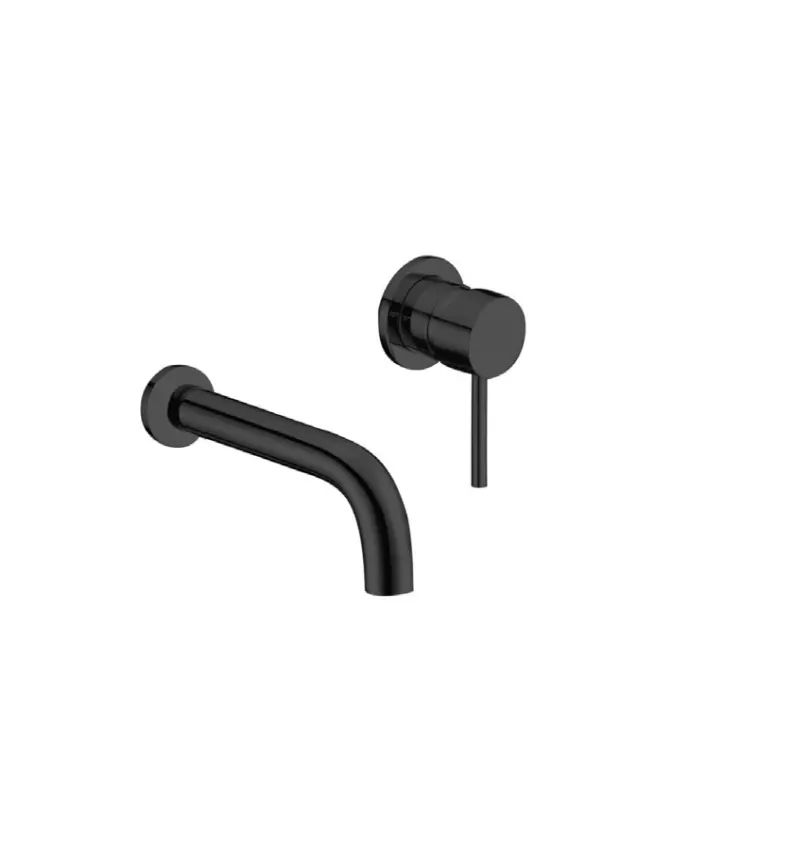 Treviso Single Lever Wall Mounted Basin Mixer Black Matt
