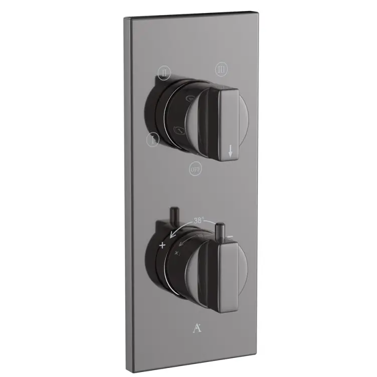 Artize Black Chrome Thermatik-R Thermostatic shower valve with 4-way outlets Image 0