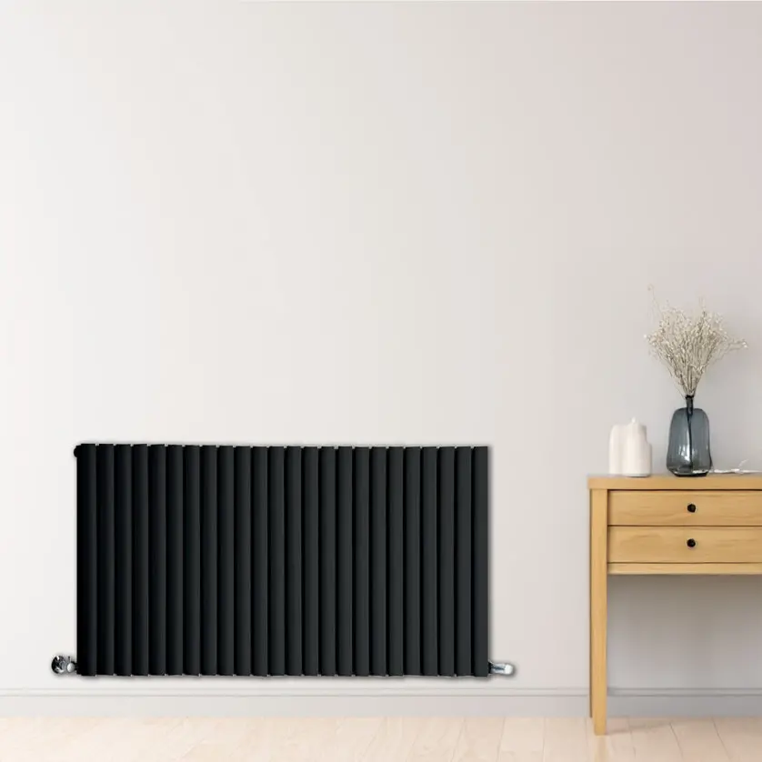 Black Rome Double Designer Horizontal Column Radiator 400mm x 1180mm