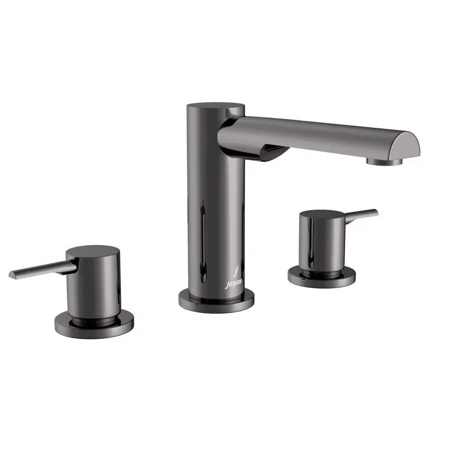 Jaquar Florentine Black Chrome 3-Hole Basin Mixer Round Spout