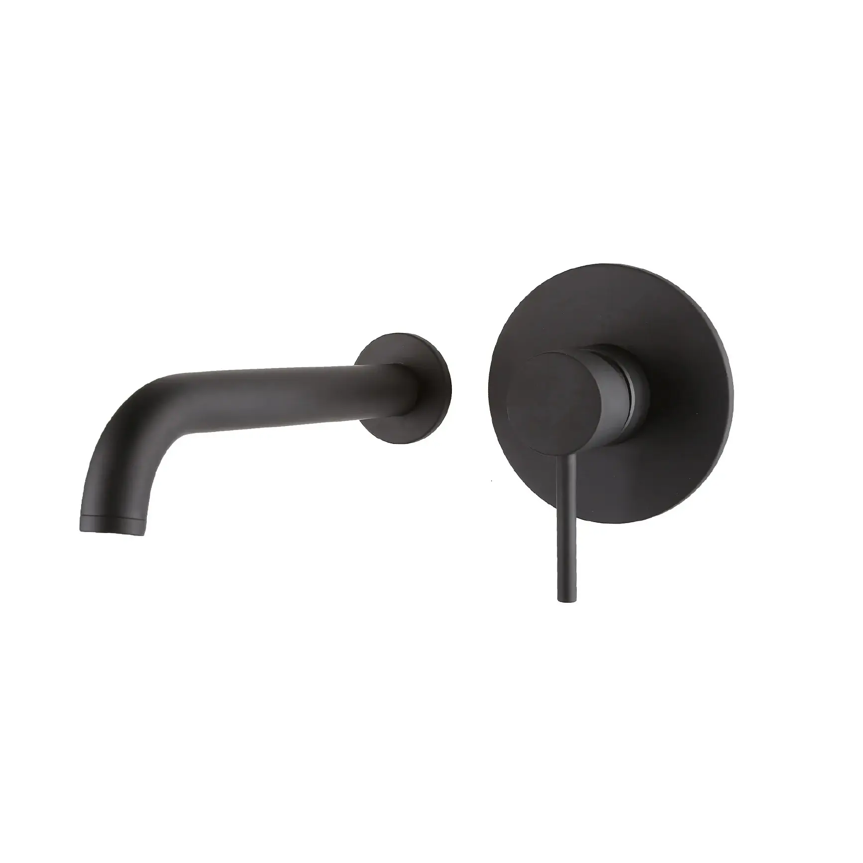 Nero Black Matt Round Wall Mounted Basin Mixer Tap