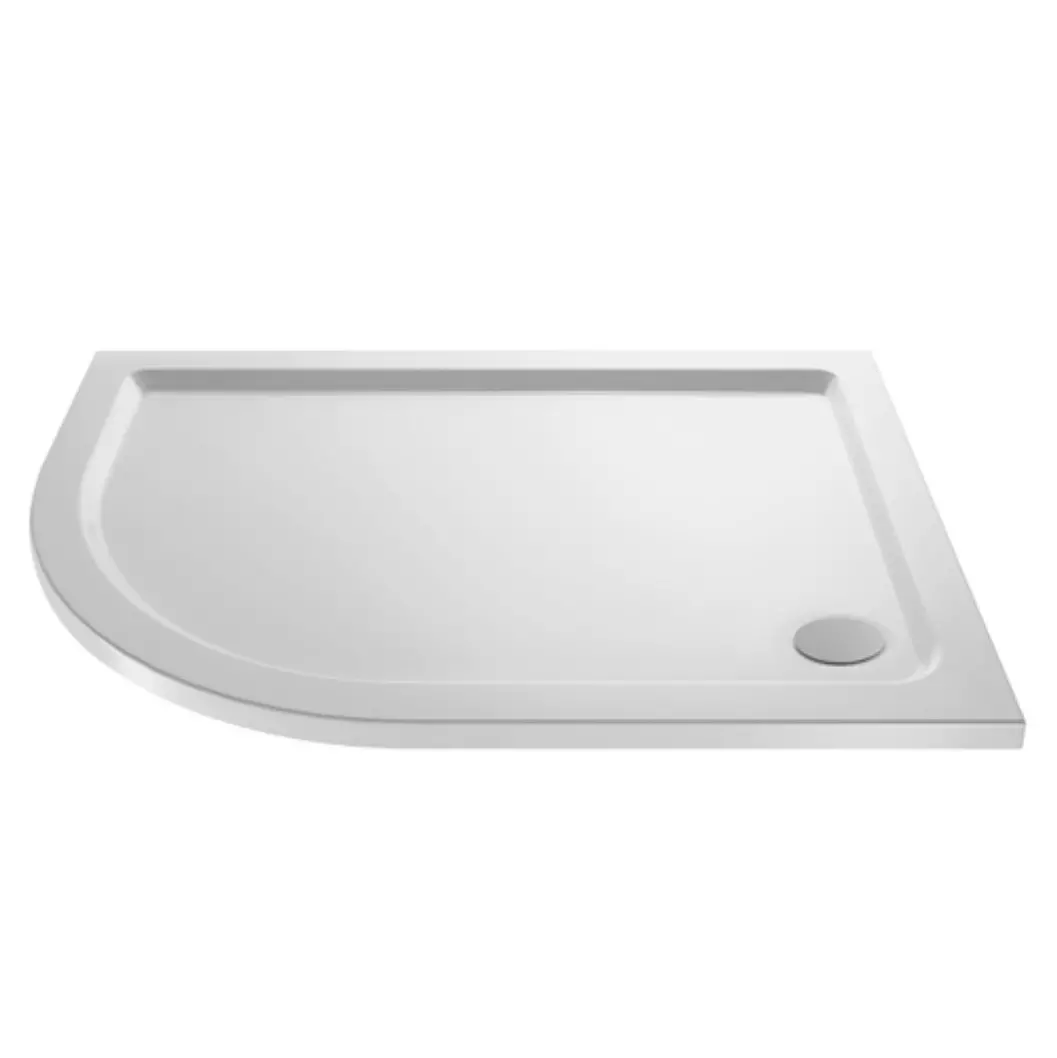 Left Hand OFF SET Quadrant White Shower Trays (900 x 800mm)