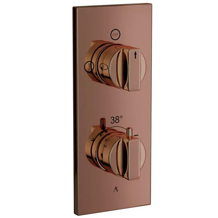 Artize Blush Gold PVD Thermatik-R Thermostatic shower valve with 2-way outlets Image 0