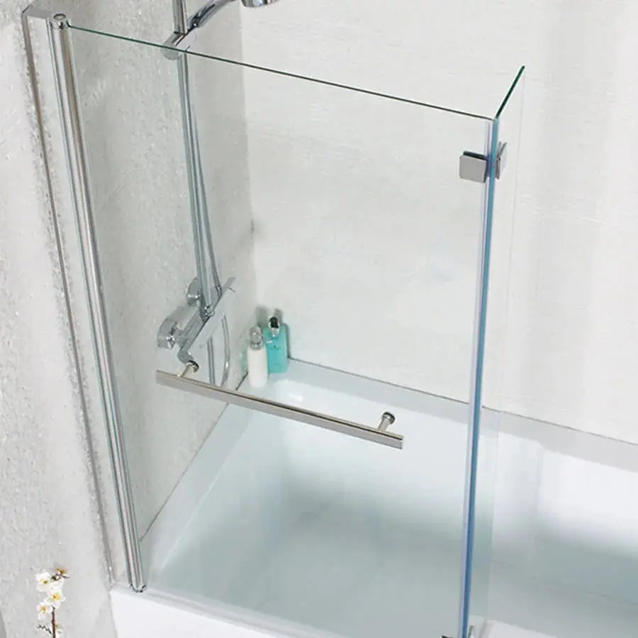 Koncept L Shaped Tetris 820 x 1400mm Chrome 6mm Bath Shower Screen