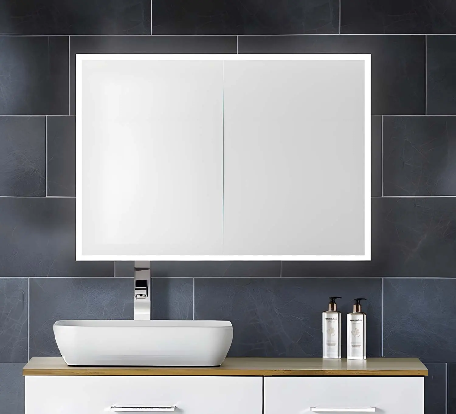 Vision Led Mirror Cabinet Double door 800