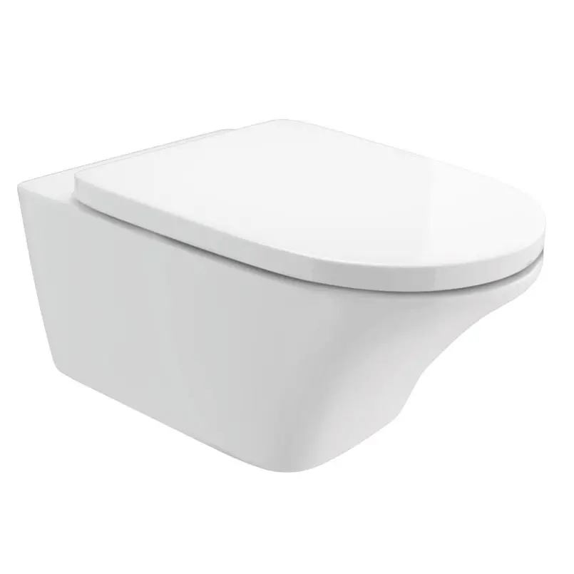 Artize White Confluence Rimless Wall Hung Toilet With UF Soft Close Seat Cover