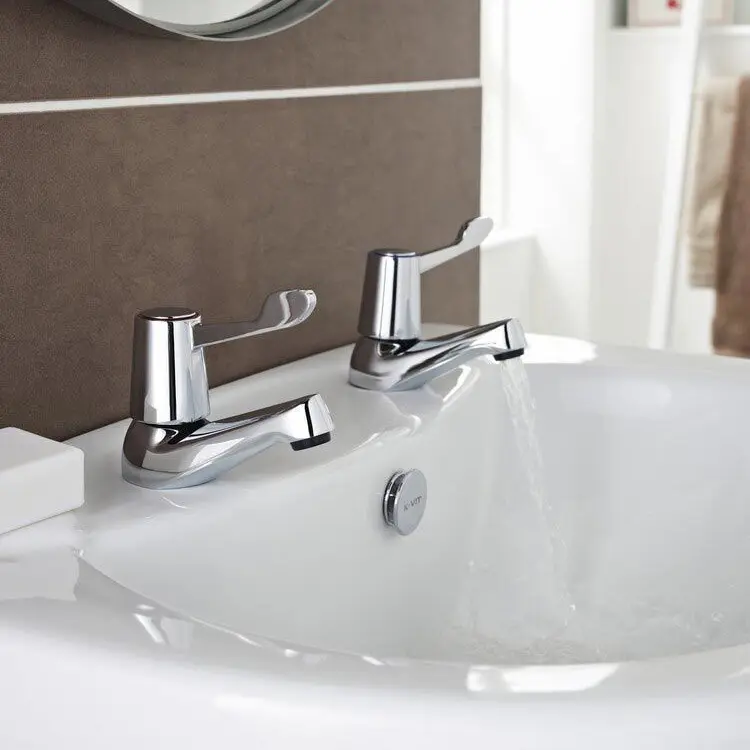 Leva Chrome Basin Taps (Pair)