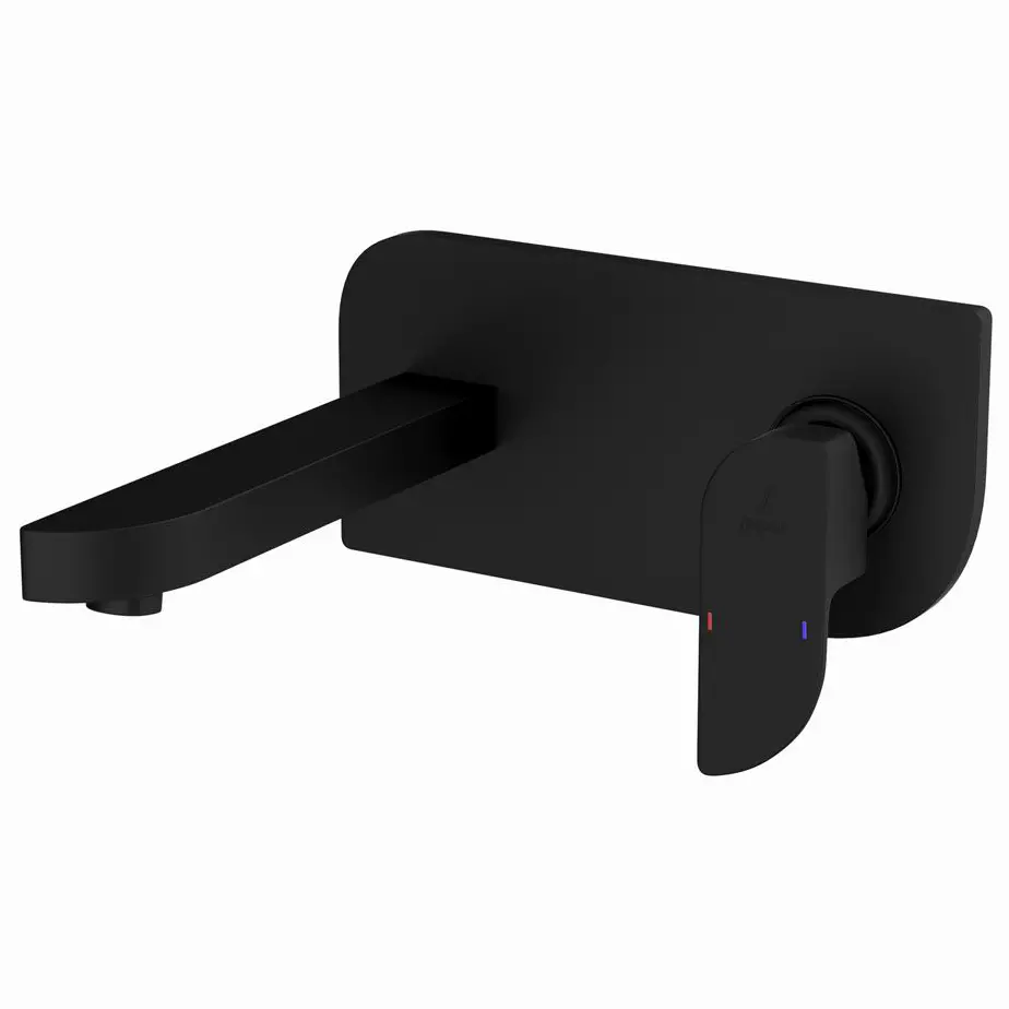 Jaquar Alive Black Matt 2-Hole Wall-Mounted Basin Mixer