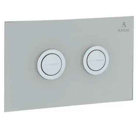 Artize Cilica Pneumatic White Glass Control Toilet Flush Plates