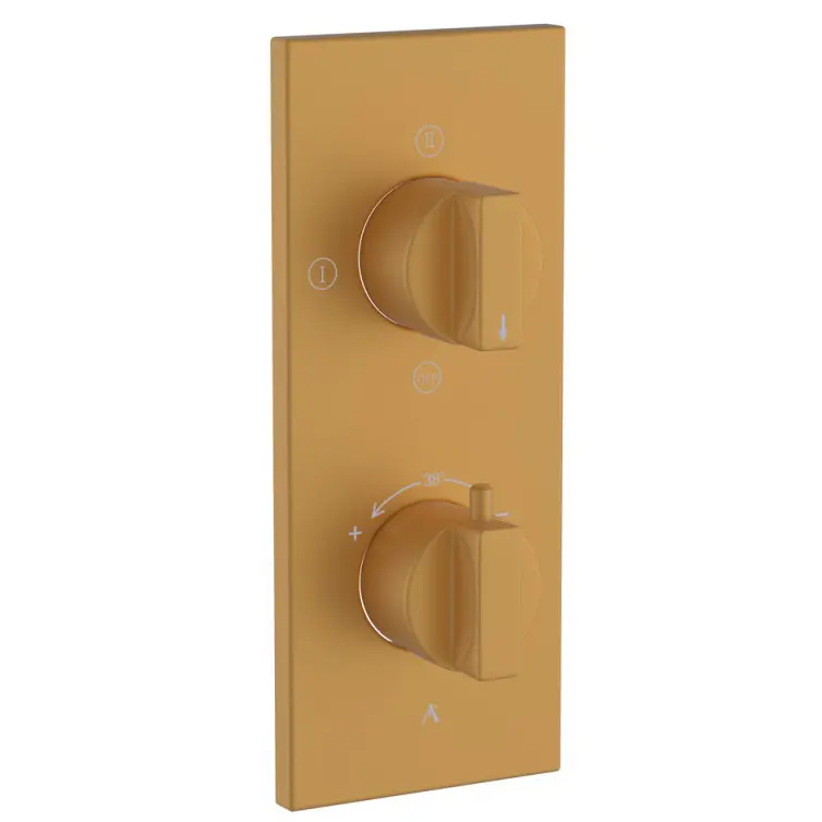 Artize Gold Matt PVD Thermatik-R Thermostatic shower valve with 3-way outlets Image 0