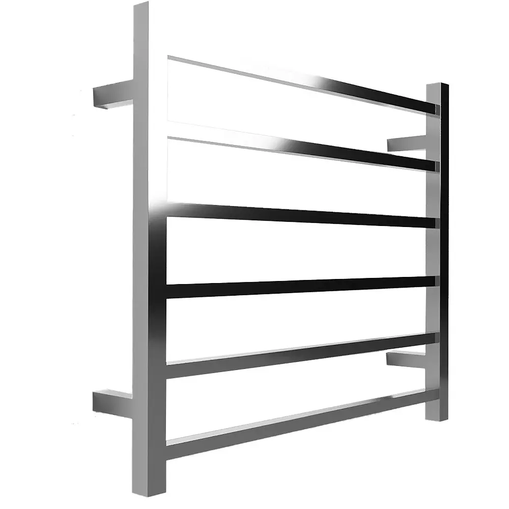 Hawthorn 6 Bar Ladder Straight Square Towel Rail Polished