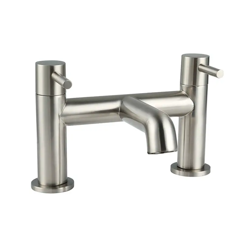 Treviso Dual Lever H Type Bath Filler and Shower Mixer Brushed Nickel