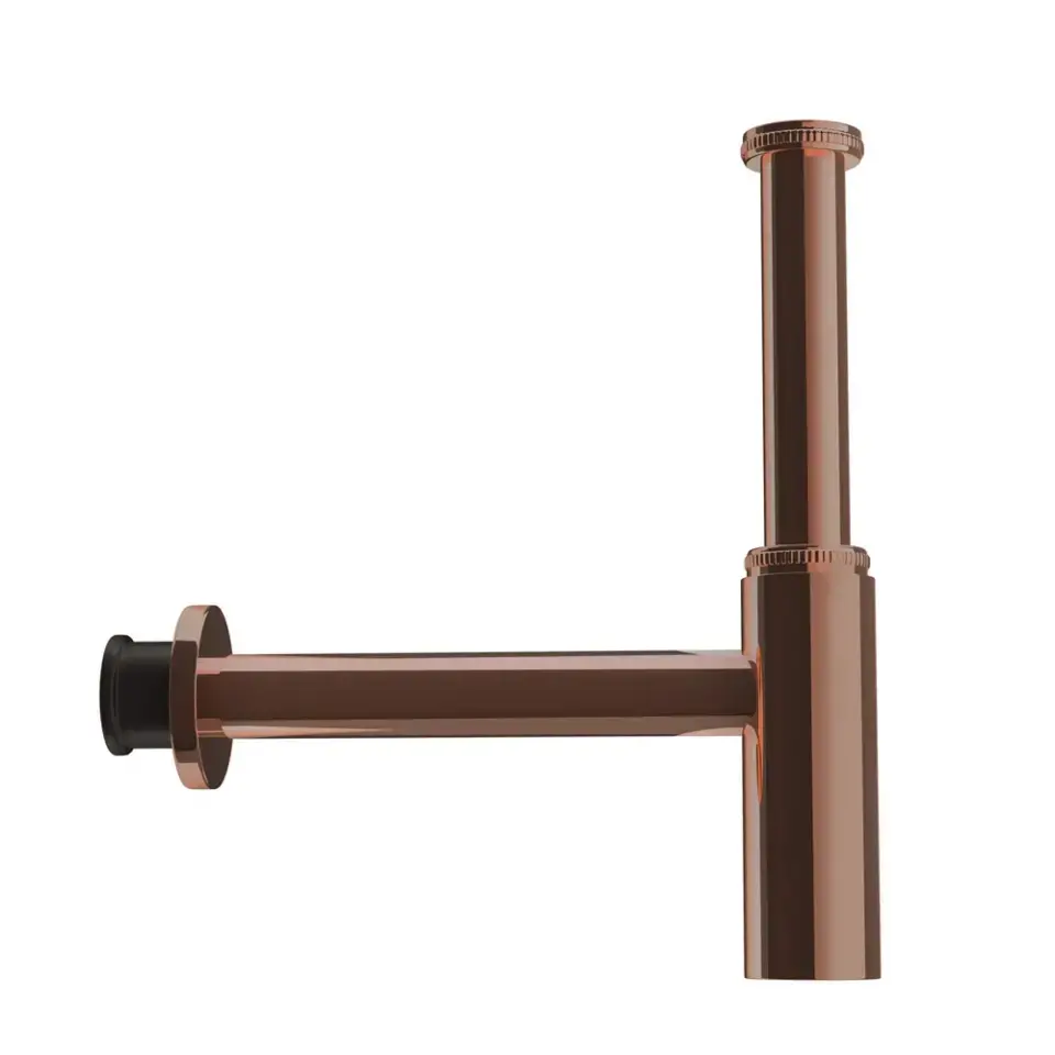 Jaquar Allied Bottle Trap with 250mm & 190 mm Long Wall Connection Pipes & Wall Flange Blush Gold PVD