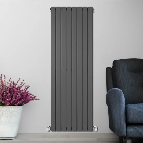 Anthracite Venice Double Designer Vertical Column Radiator 1600mm x 544mm