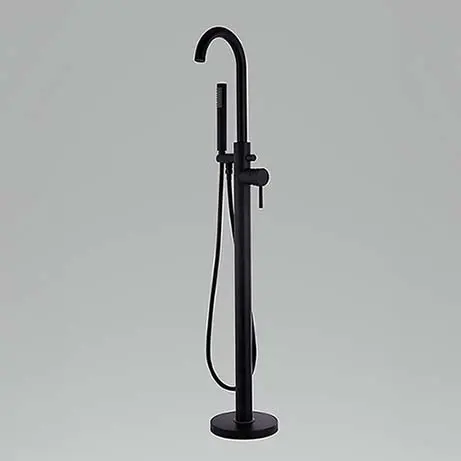 Nero Black Matt Round Freestanding Bath Shower Mixer Tap