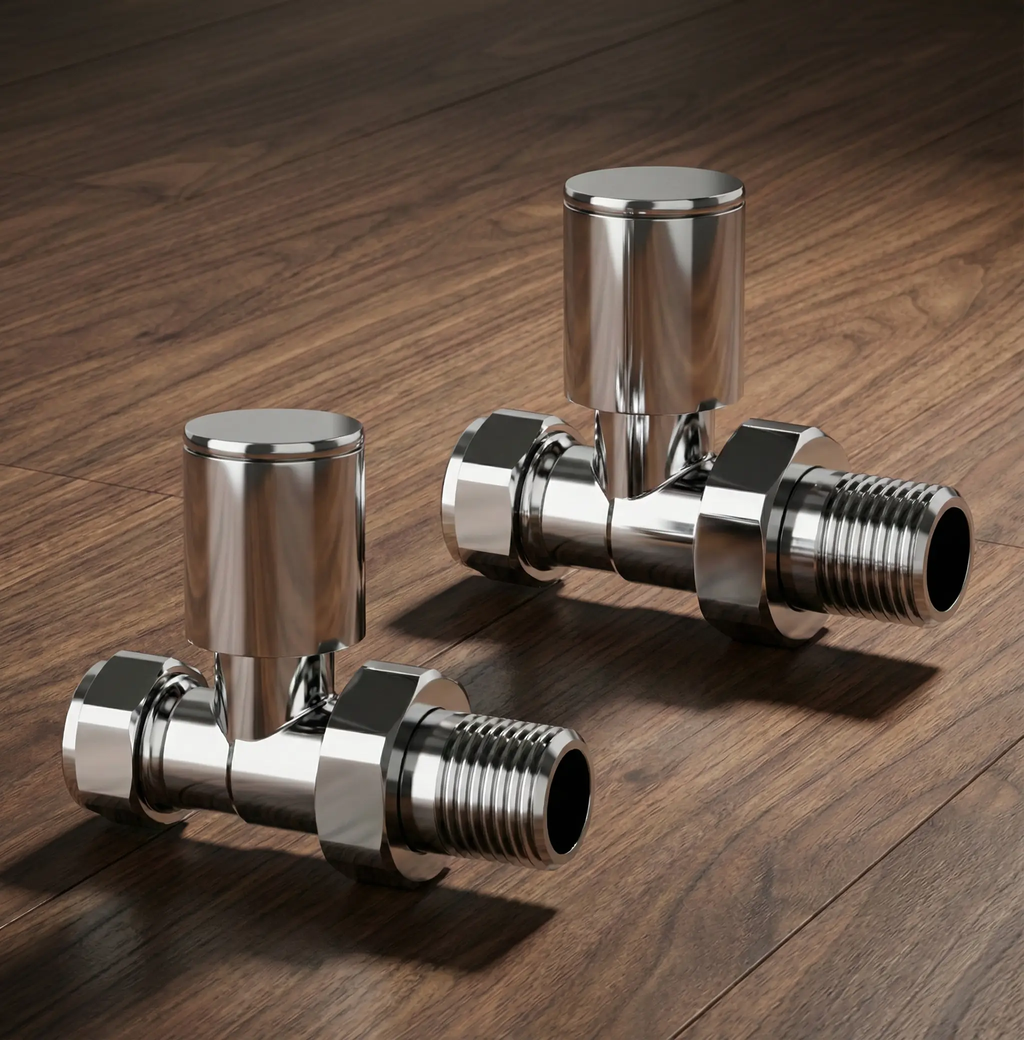 Straight Chrome Manual Radiator Valves