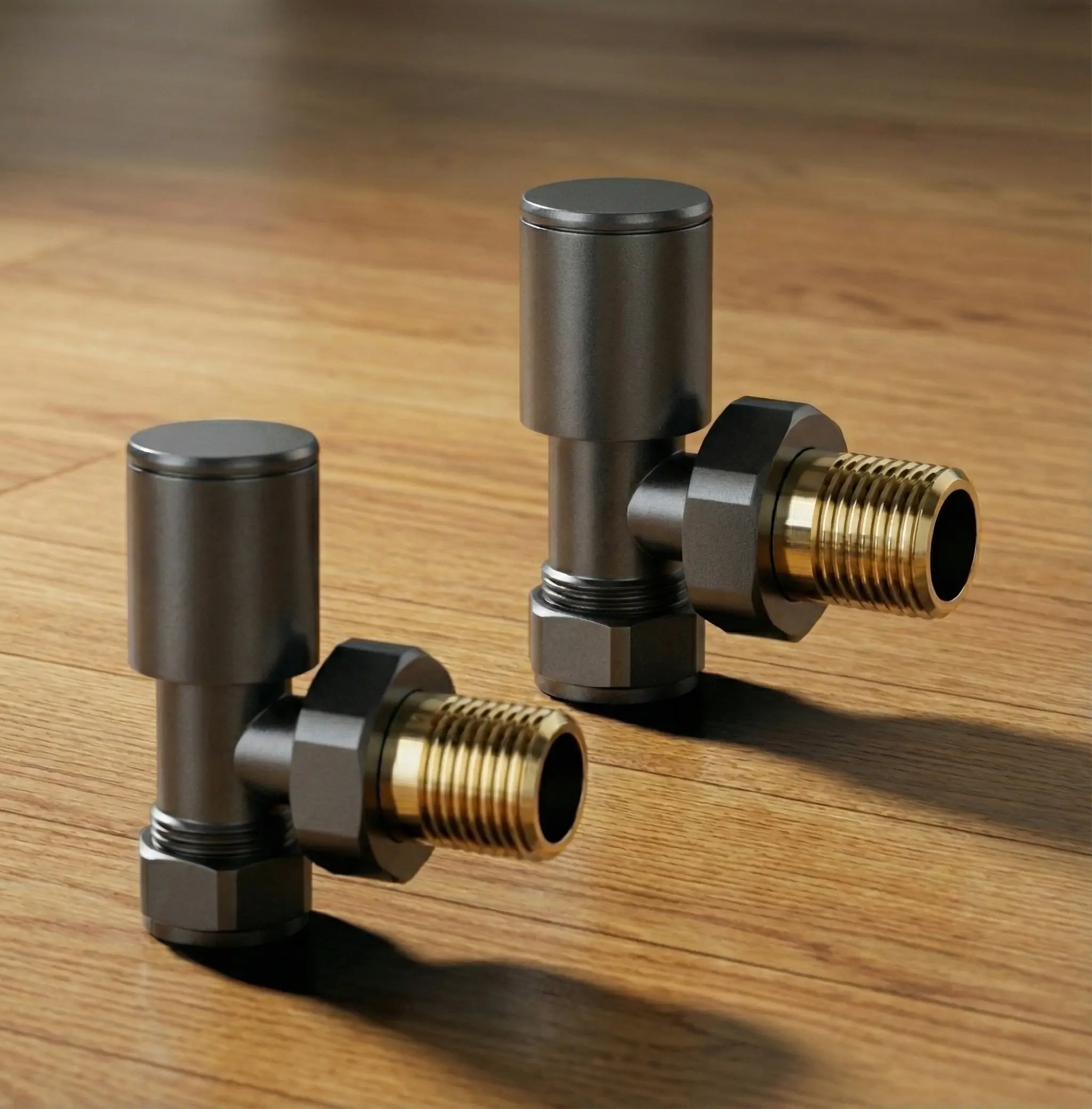 Angle Anthracite Manual Radiator Valves