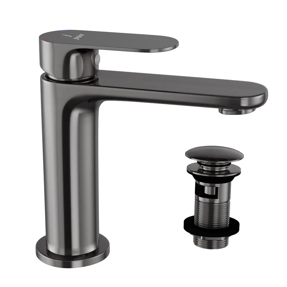 Jaquar Opal Black Chrome Prime Mono Basin Mixer Includes Compatible click clack waste