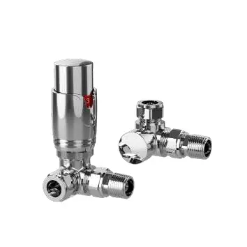 Corner Chrome Thermostatic Radiator Valves | TRVs