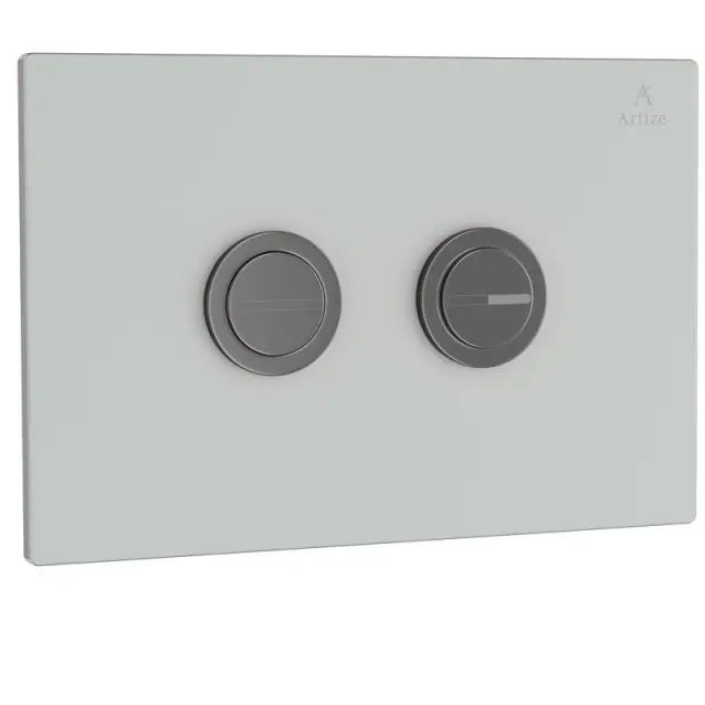 Artize Black Chrome Cilica Pneumatic White Glass Control Toilet Flush Plates Image 0