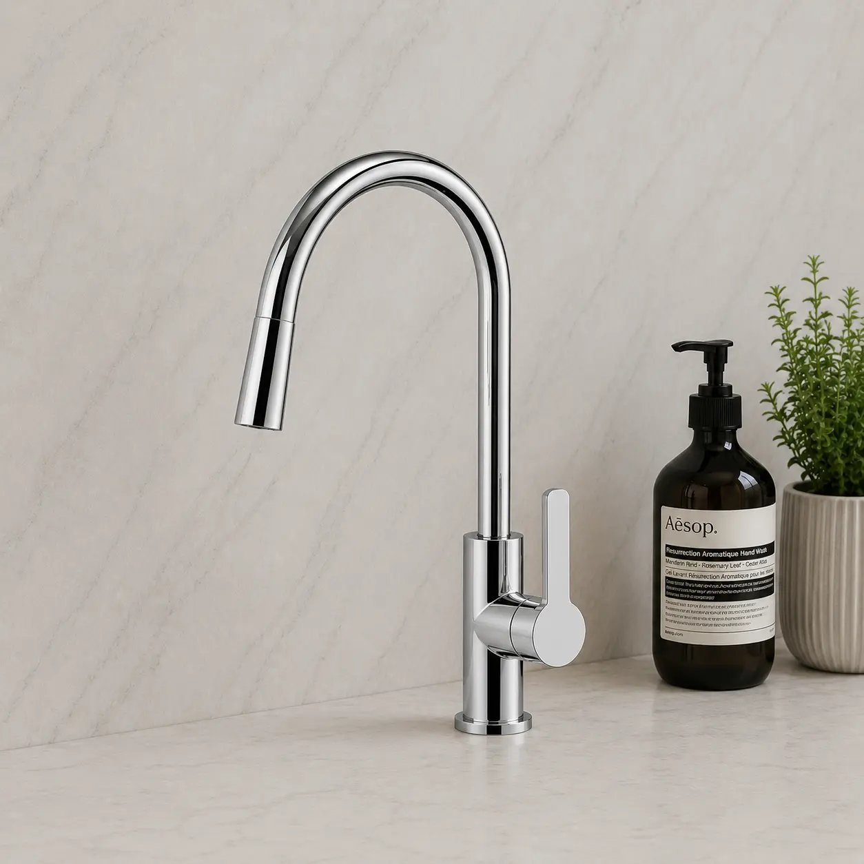 Flora Single Lever Kitchen Mixer Tap Chrome