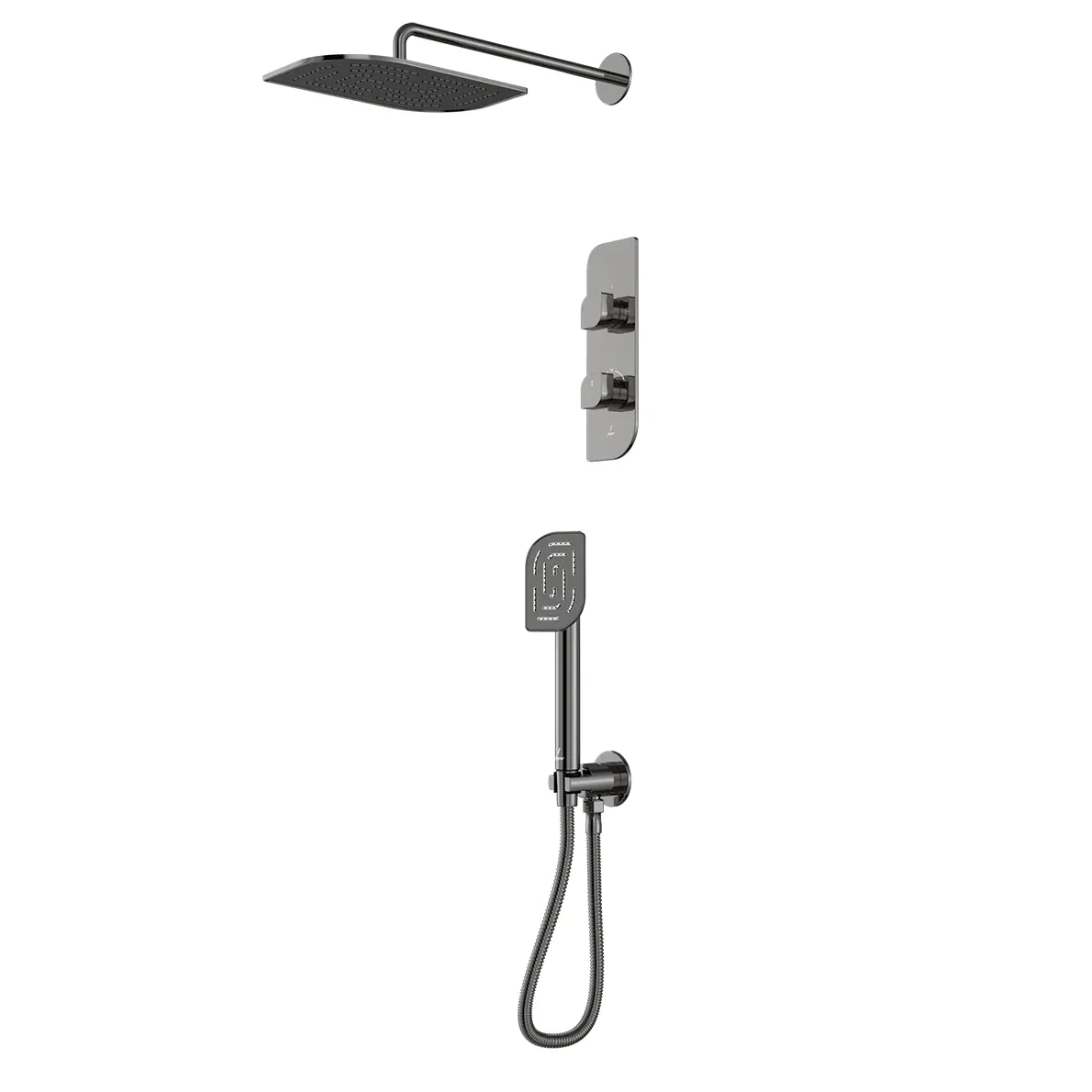 Jaquar Alive Black Chrome Combo of Aquamax  Thermostatic Shower mixer