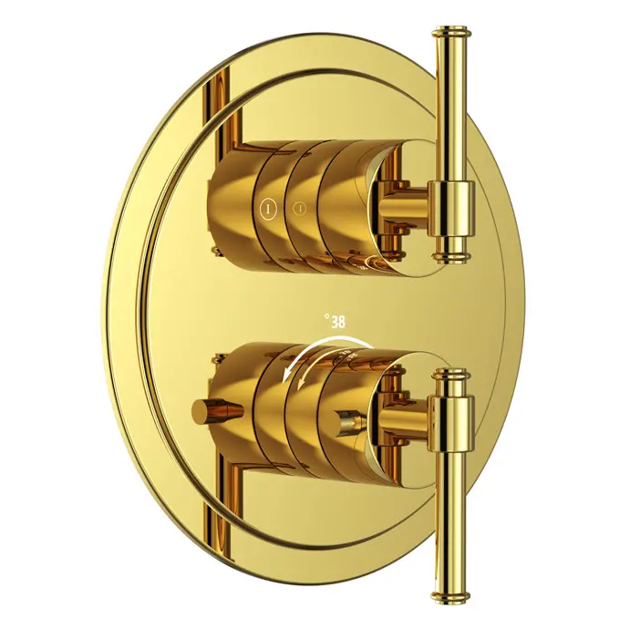 Artize Gold Bright PVD VIC Thermostatic Shower Mixer 2-way Outlets