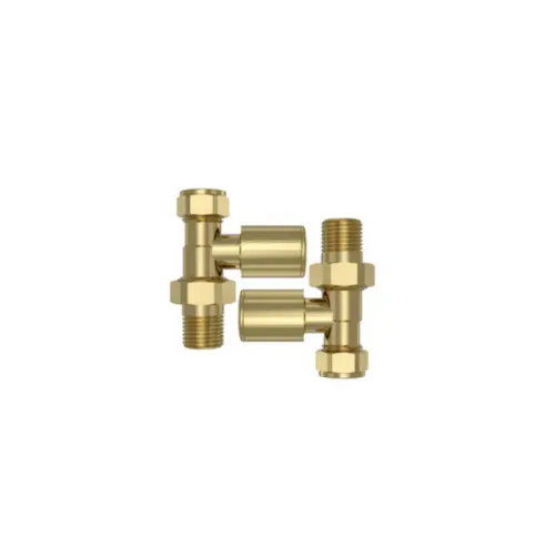 Straight Brushed Gold Manual Radiator Valves