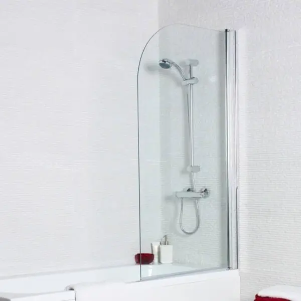 Koncept Straight 780 x 1400mm Chrome 6mm Bath Shower Screen