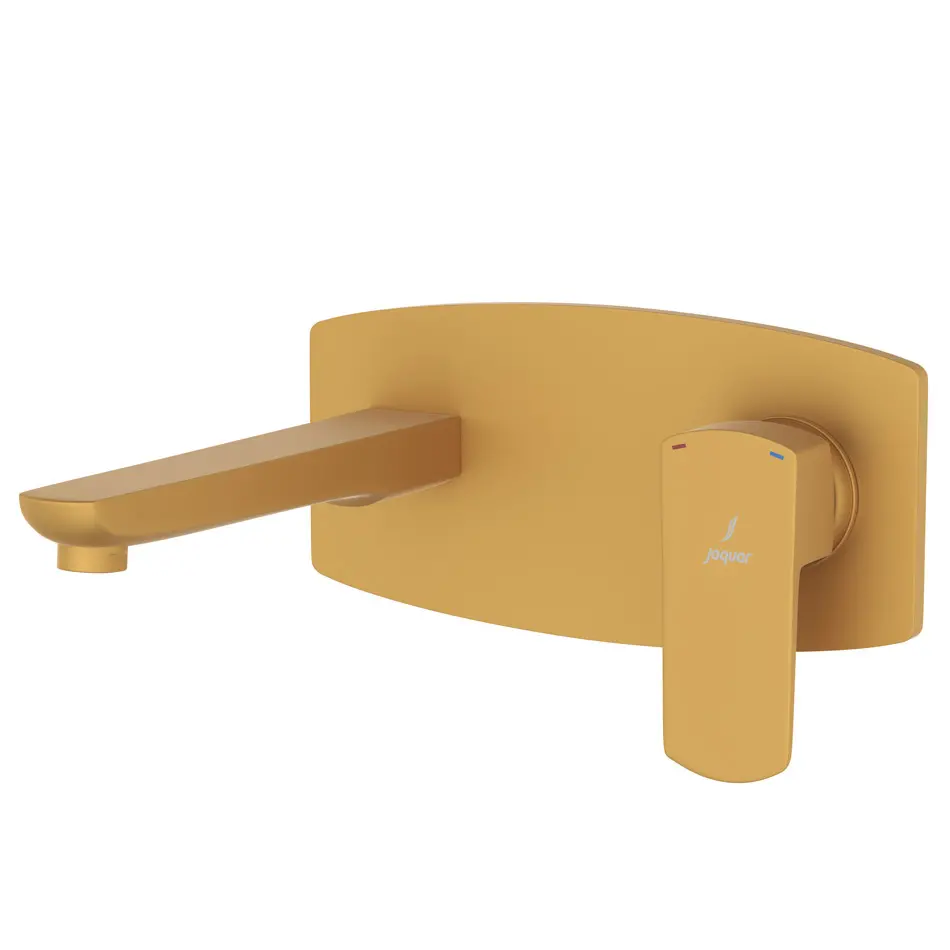 Jaquar Kubix Gold Matt PVD Prime 2 Hole Wall Mounted Basin Mixer