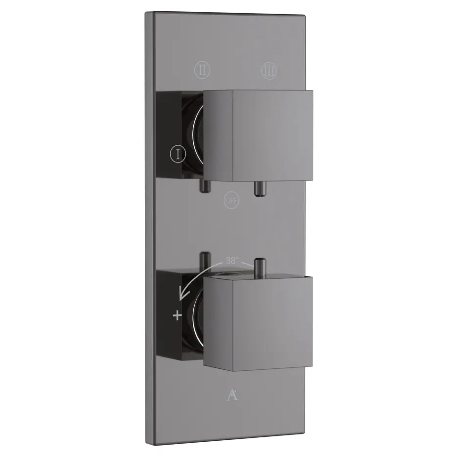 Artize Black Chrome Thermatik-S in-wall thermostatic shower valve with 4-way outlets