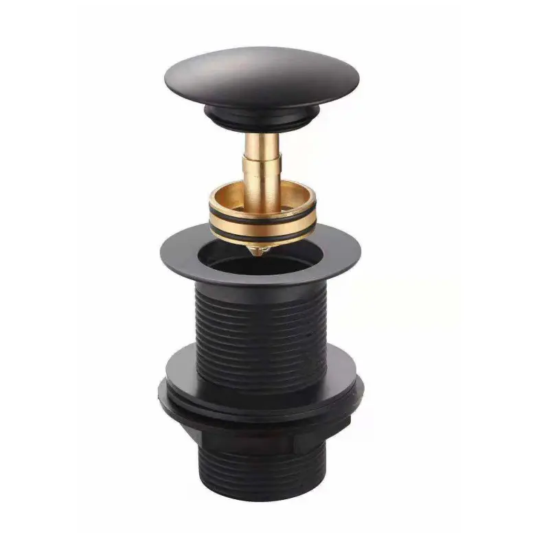 Unslotted Easyclean Matt Black Click-clack Basin Waste
