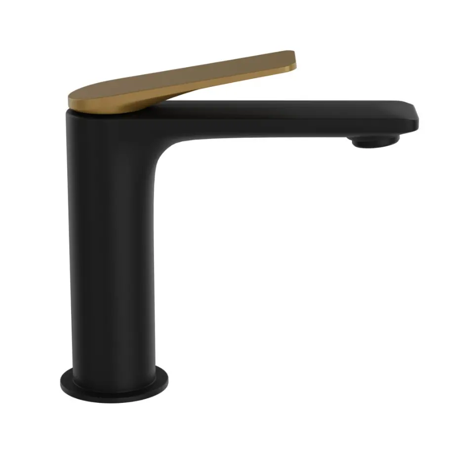 Jaquar Laguna Gold Matt PVD | Black Matt Single Lever Extended Basin Mixer