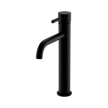 Nero Black Matt Round Hi Rise Mono Basin Mixer Tap