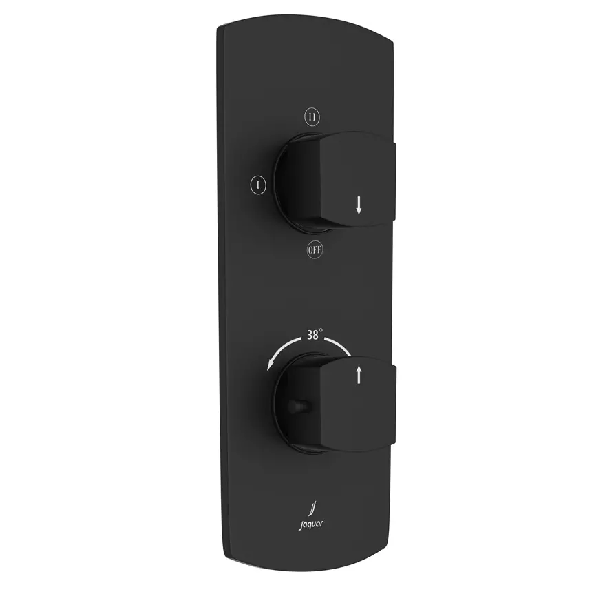 Jaquar Black Matt Kubix Prime Aquamax 3 Outlet Thermostatic Shower Mixer