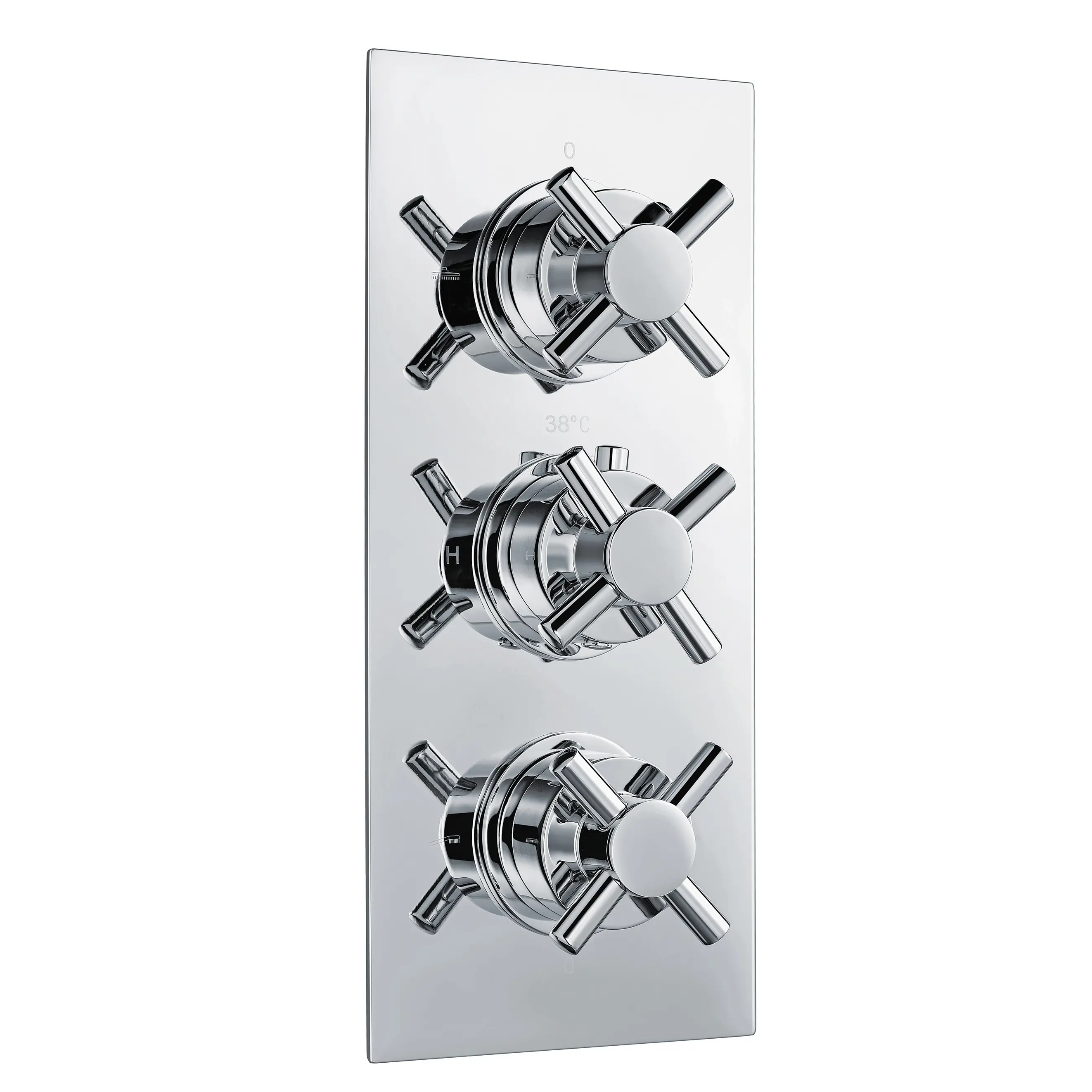 Cross Thermostatic Concealed Shower Mixer Two Outlet 3 Knobs